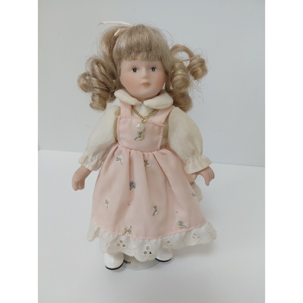 VTG 8" Russ Porcelain Doll The Month - June "Pearl" Collectible Birth Month Doll